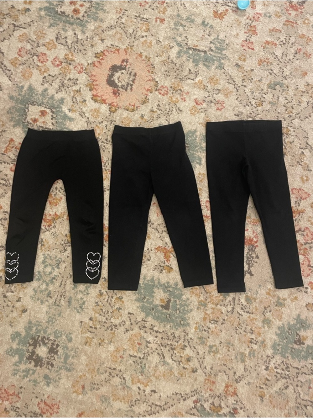 Girls 3 piece black leggings bundle